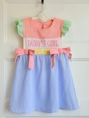 Daddy's Girl Pastel Colorblock Girls' Dress